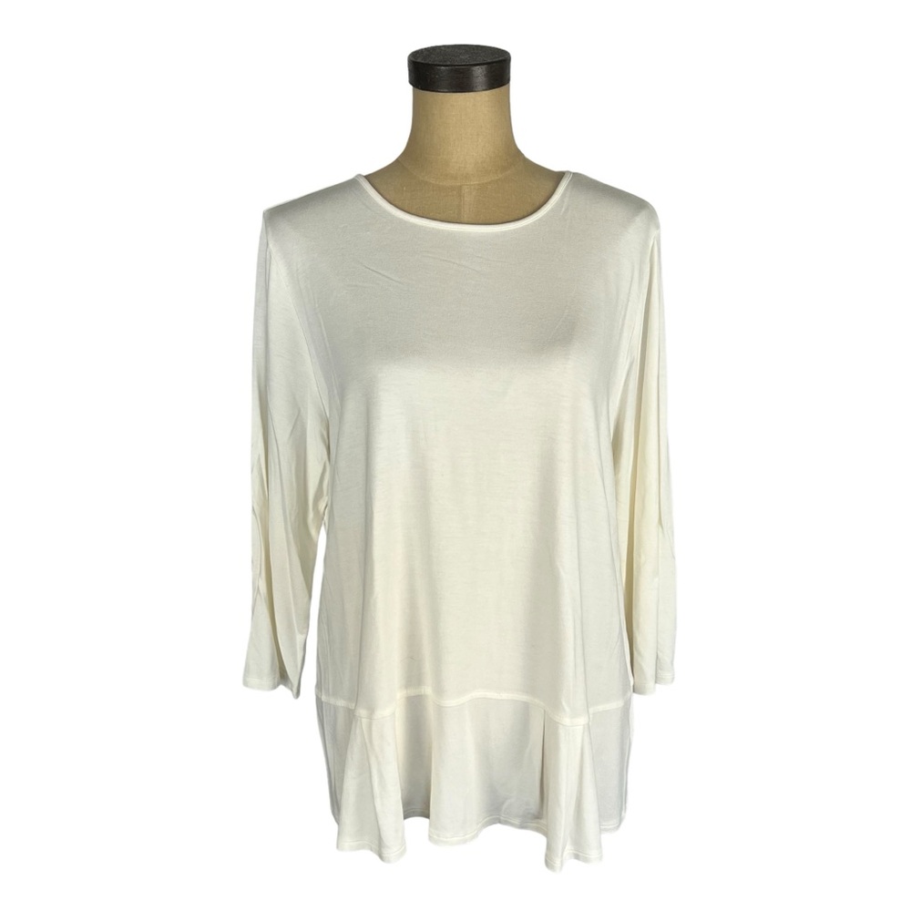 J. Jill women’s white peplum style‎ soft lightweight top SZ L